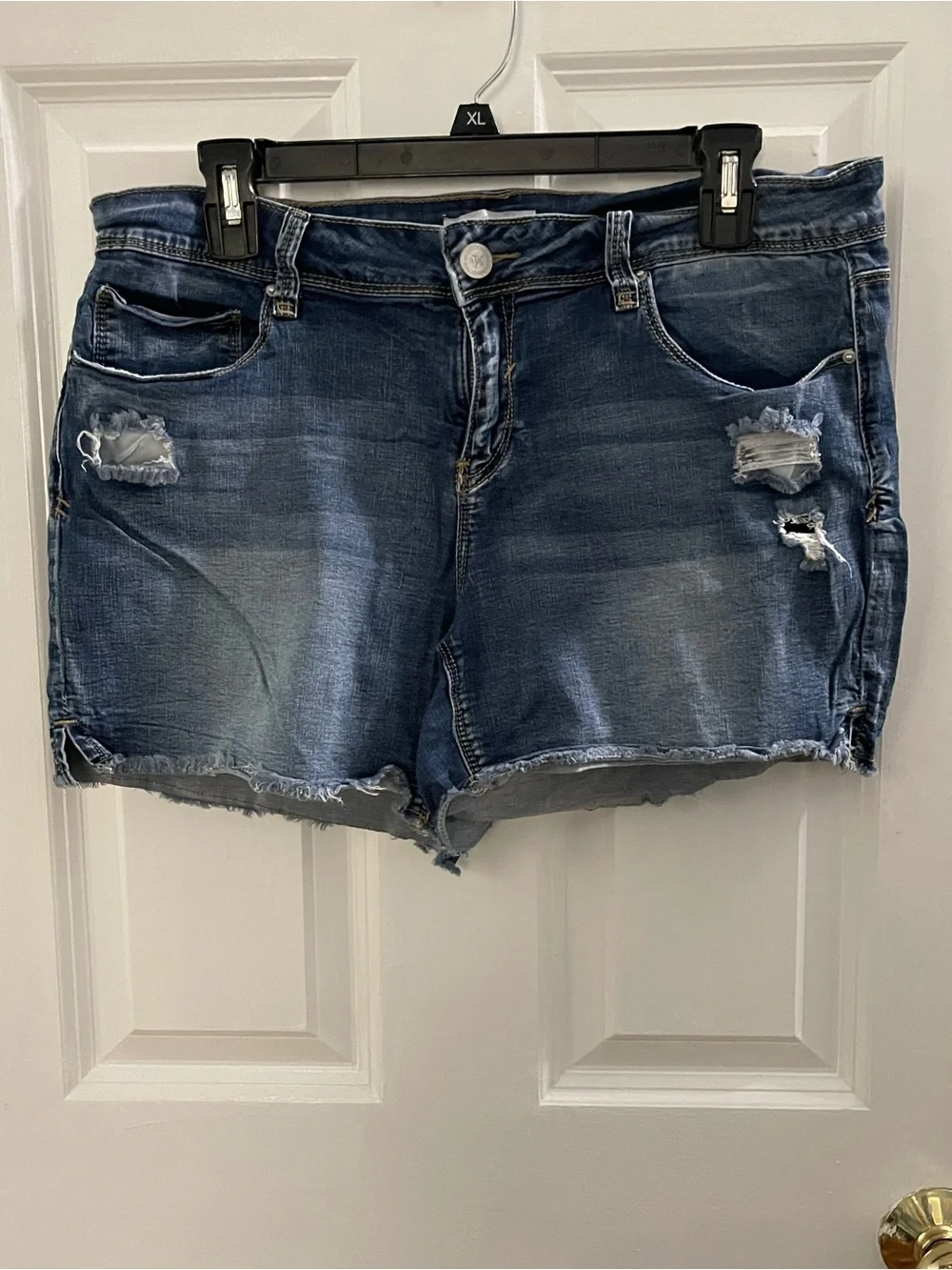 YMI Distressed Dark Blue Denim Shorts